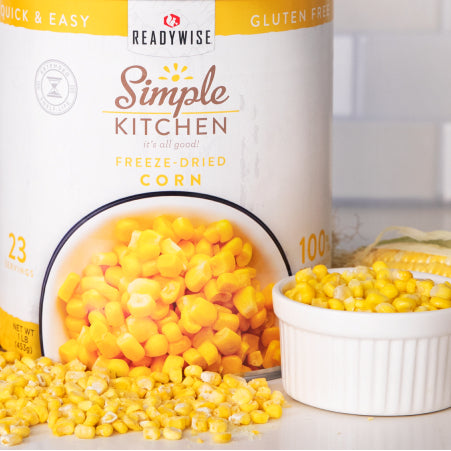 Ready Wise freeze-dried corn and fresh corn