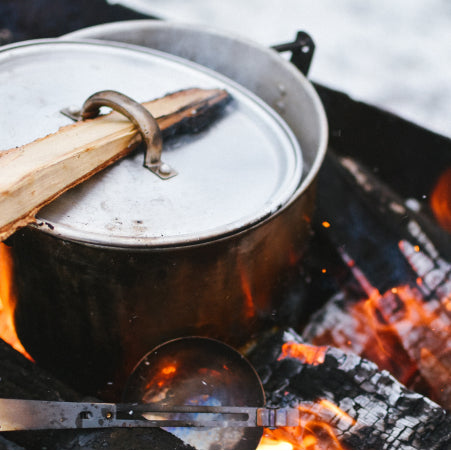 food pot on campfire