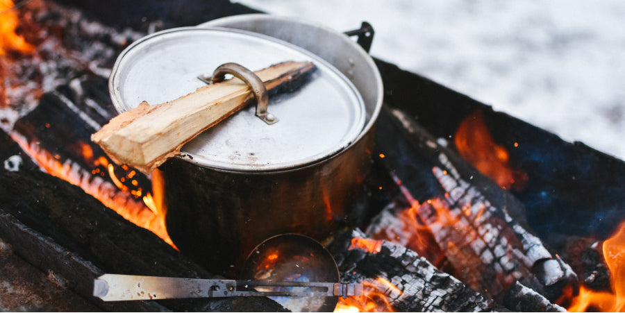 food pot on campfire