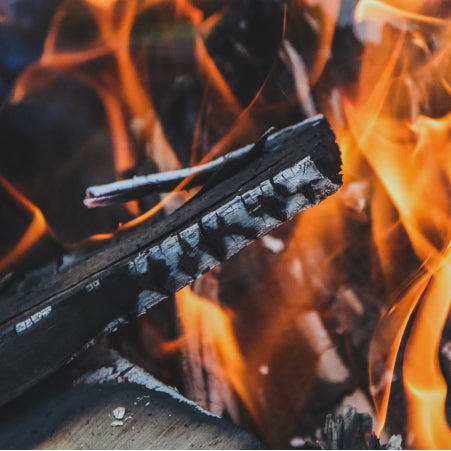 close-up image of a campfire