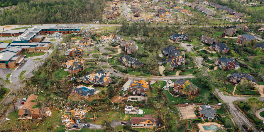 houses destroyed after a tornado