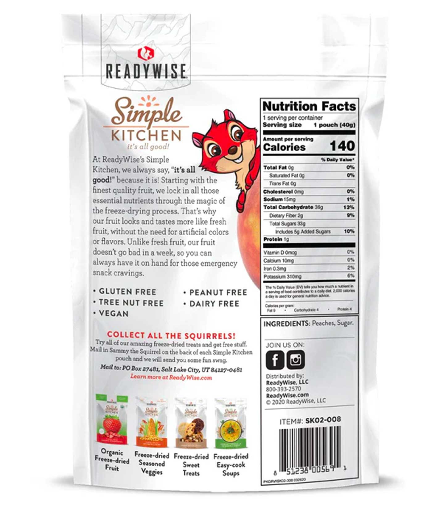 Freeze-Dried Peaches (Pack of 6)