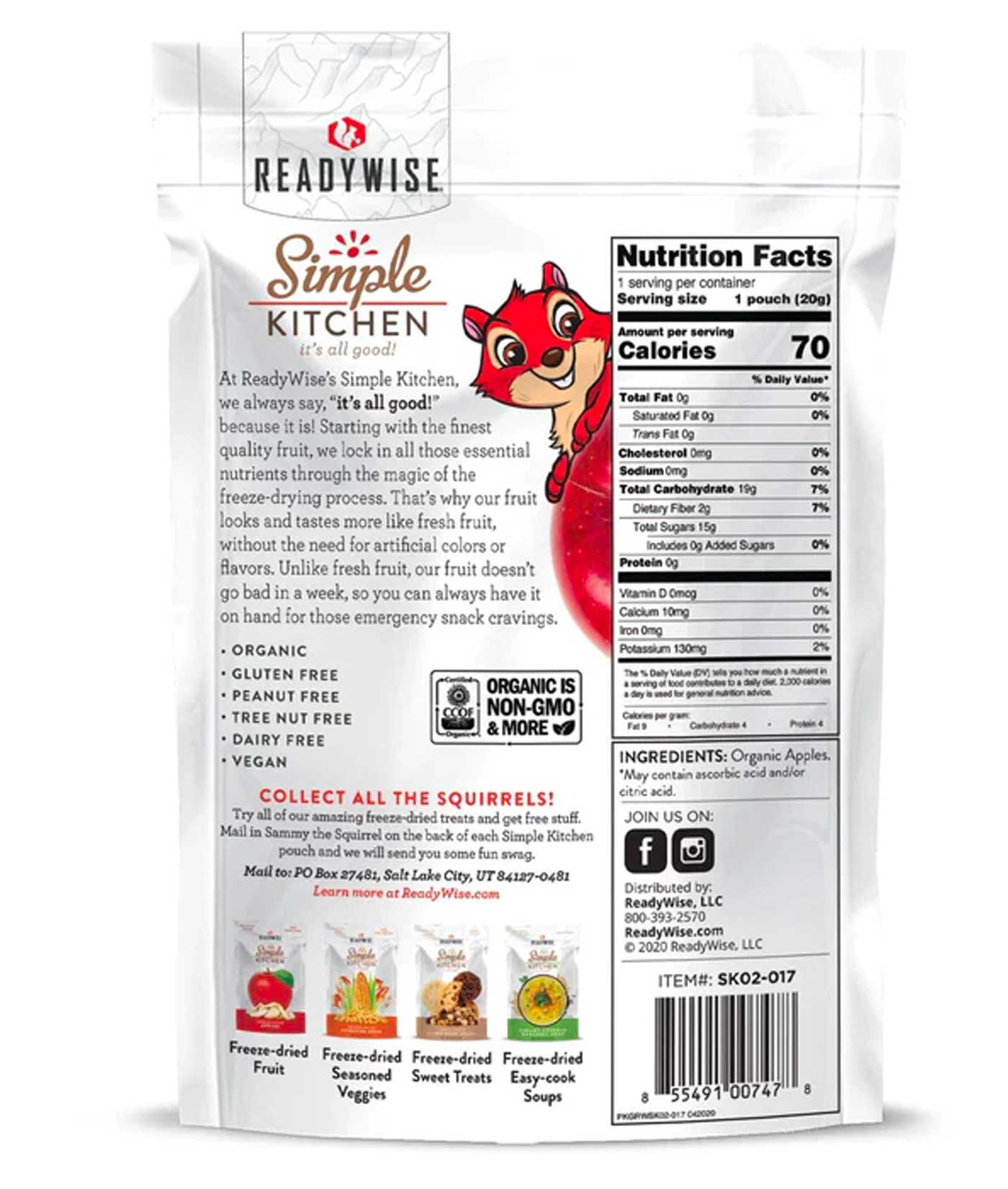 Organic Freeze-Dried Apples (Single Pouches)